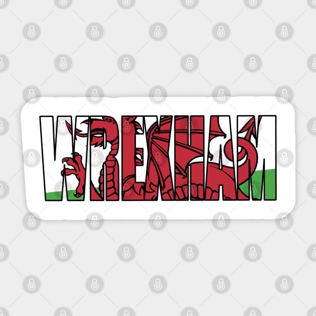 Wrexham welsh flag design Sticker by Confusion101